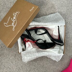 Christian Louboutin Black and Red - Emilie size 40 / 10 US Heel/ Sandals